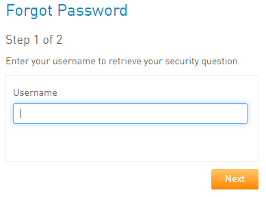 image of security question field for password reset