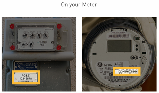 meter number on face of meter